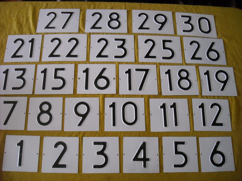 huisnummer bord 3 4 5 6 9 10 15 16 17 19 30 33 36 37 38 enz, Antiek en Kunst, Ophalen of Verzenden