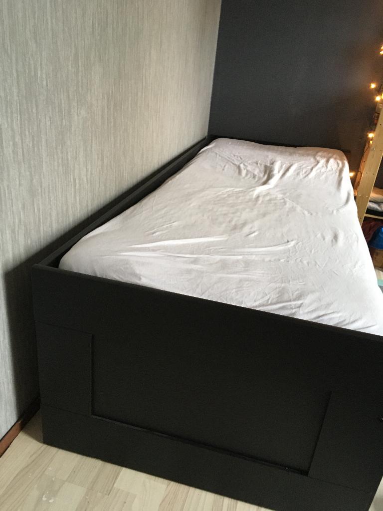 Zwart bed van IKEA black bed, Ophalen, Eenpersoons, Zwart, Metaal