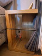Stijlvolle Nachtkastjes met Glazen Plank, Ophalen, Minder dan 45 cm, Zo goed als nieuw, Minder dan 55 cm