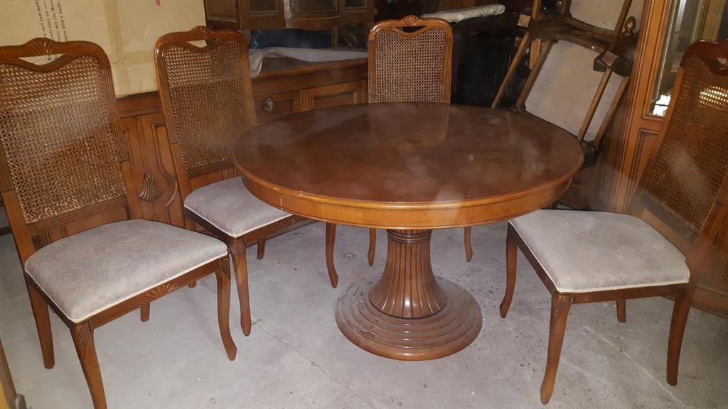 Kersenhout eetkamers stoelen en tafel, Ophalen, Gebruikt, Bruin