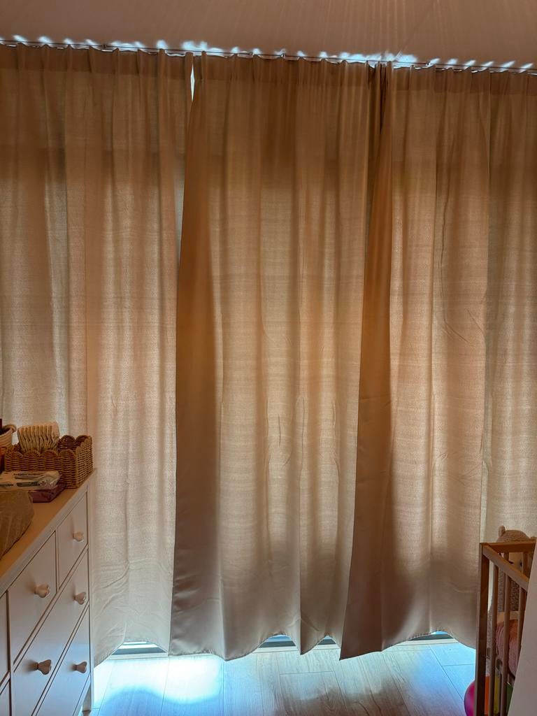 Kant-en-klare gordijnen beige, Ophalen, Beige, 200 cm of meer