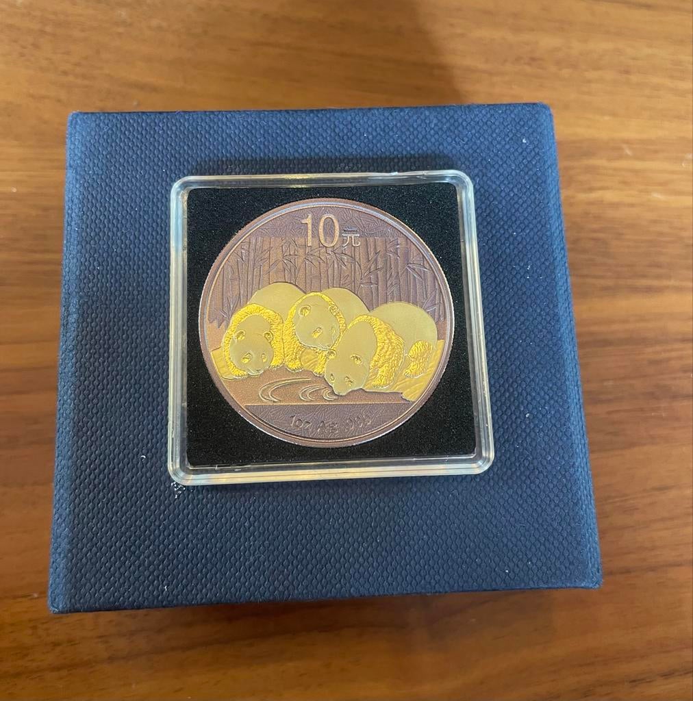 Zeldzame Zilveren Panda | met Goud, Ophalen of Verzenden, Oost-Azië, Losse munt, Zilver