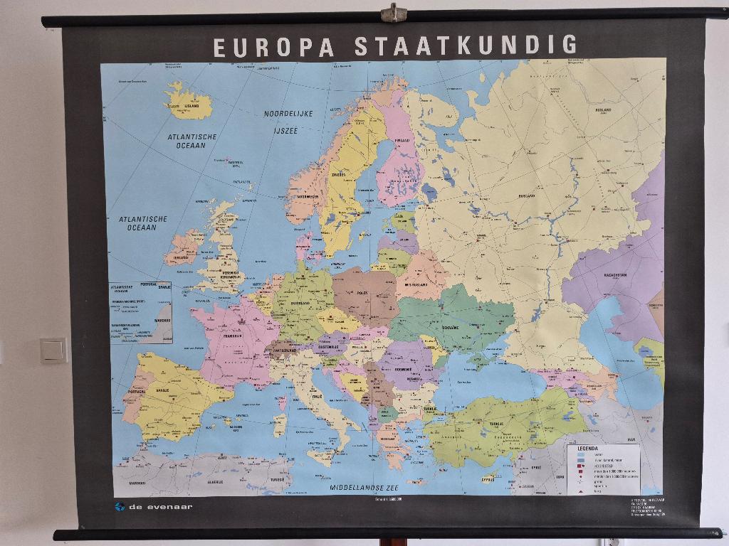 mooie schoolkaart van Europa, Antiek en Kunst, Antiek | Schoolplaten, Ophalen, Aardrijkskunde