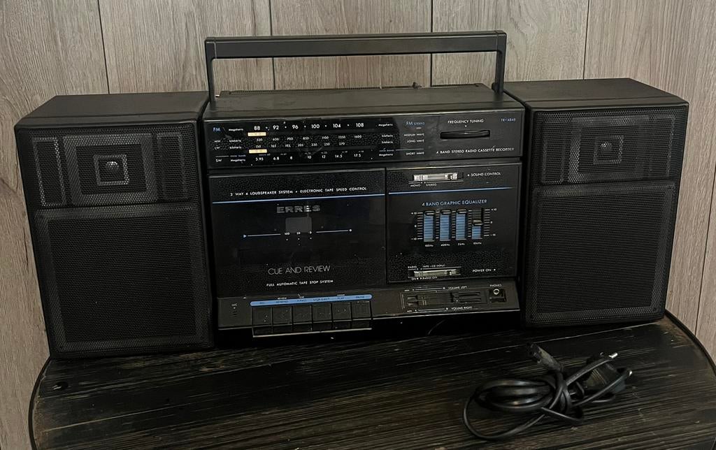 Erres TR-4848 Boombox met Radio en Cassettedeck, Audio, Tv en Foto, Radio's, Ophalen of Verzenden, Zo goed als nieuw