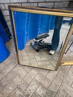 Mooie spiegel met gouden lijst, Gebruikt, 100 tot 150 cm, Ophalen of Verzenden, Rechthoekig