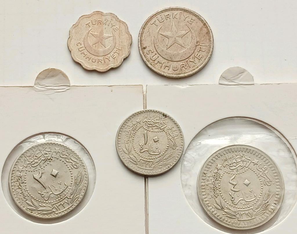 Collectie Oude Antieke Para Munt 1909 Ottomaanse Rijk Kurus, Ophalen of Verzenden