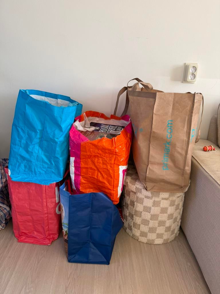 5 big shoppers met boeken, Ophalen of Verzenden, Zo goed als nieuw, 30 cm of meer