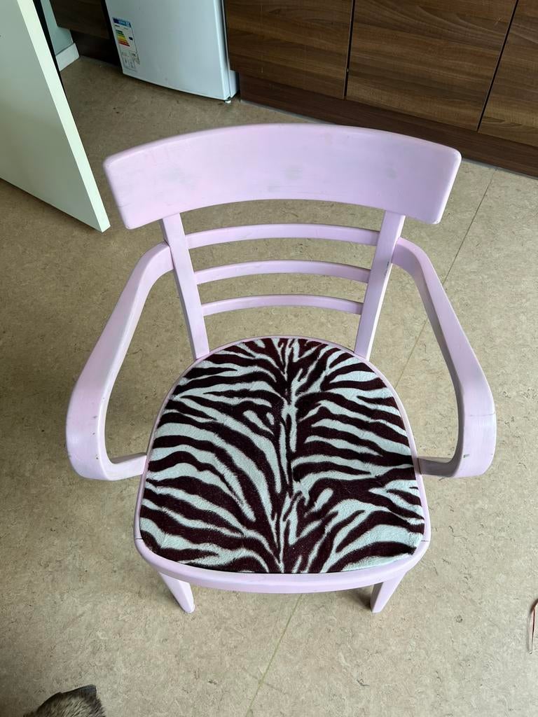 Stoel met zebra print, Ophalen of Verzenden, Zo goed als nieuw, Stoel(en)