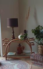 Vintage bamboe plantentafel met glazen platen, Overige materialen, Gebruikt, 55 tot 75 cm, Overige vormen