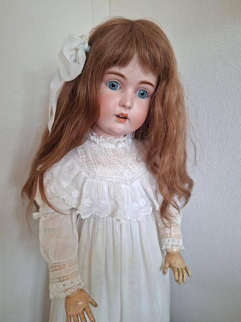 Antieke Kestner 171 pop - 76 cm - ca. 1910 - met kleding, Verzamelen, Poppen, Ophalen of Verzenden, Gebruikt, Pop