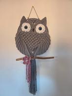 Handgemaakte Macrame Uil Wanddecoratie - Grijs, Ophalen of Verzenden, Nieuw