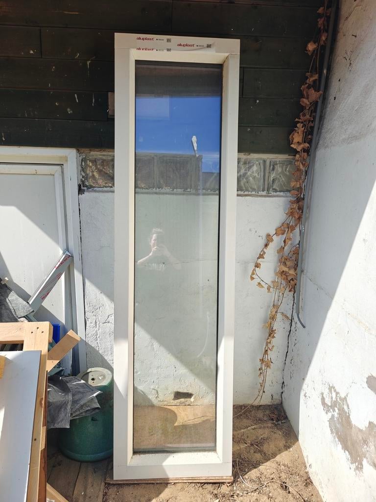 Vast raam HR++ glas kunststof wit/antraciet, Doe-het-zelf en Verbouw, Glas en Ramen, Ophalen, Nieuw, Gevelraam of Ruit