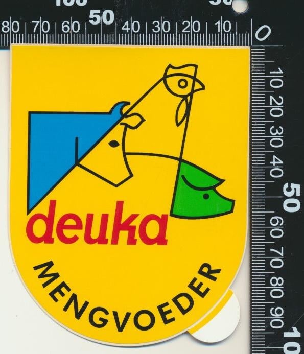 Sticker: Deuka Mengvoeder, Ophalen of Verzenden, Zo goed als nieuw, Bedrijf of Vereniging