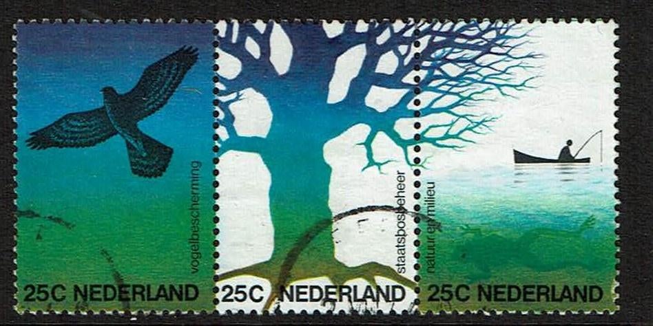 Nederland NVPH 1043-1045A gestempeld 2, Postzegels en Munten, Postzegels | Nederland, Verzenden, Na 1940, Gestempeld