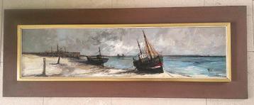 Frans kustgezicht met boten '68 - Francois Franc (1926-1989) beschikbaar voor biedingen