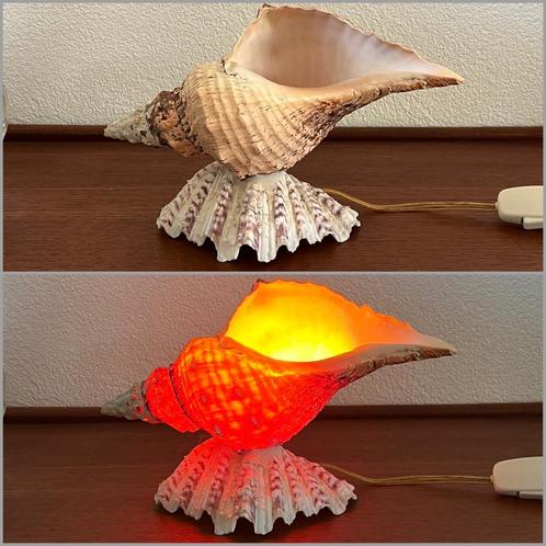 Vintage schelp lamp - mid-century, Huis en Inrichting, Lampen | Tafellampen, Gebruikt, Minder dan 50 cm, Ophalen of Verzenden
