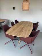 Complete set eettafel eiken deens ovaal met mobitec stoelen, 100 tot 150 cm, 200 cm of meer, Ophalen of Verzenden, Zo goed als nieuw