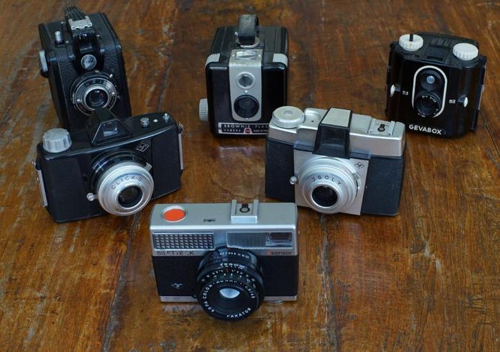 6 vintage camera’s, decoratief en verzamelwaardig Kodak/Agfa, Audio, Tv en Foto, Fotocamera's Analoog, Compact, Kodak, Ophalen