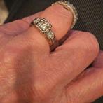 Diamant witgoud gouden ring, Goud, Goud, 17 tot 18, Ophalen of Verzenden