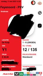 Feyenoord psv vak Y, Tickets en Kaartjes, Evenementen en Festivals, Eén persoon