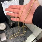 14k gouden koningsketting schakel ketting 65 cm, Sieraden, Tassen en Uiterlijk, Kettingen, Ophalen of Verzenden, Zo goed als nieuw