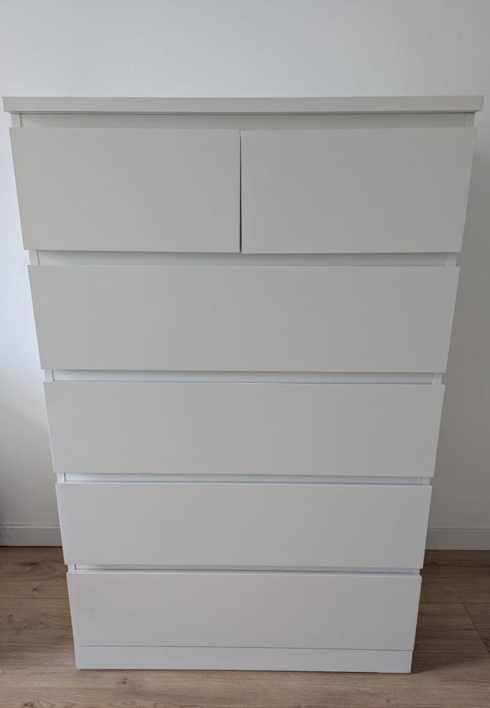 IKEA MALM chestdrawer ladekast 6 lades, Huis en Inrichting, Kasten | Ladekasten, Gebruikt, 100 tot 150 cm, 50 tot 100 cm, 25 tot 50 cm