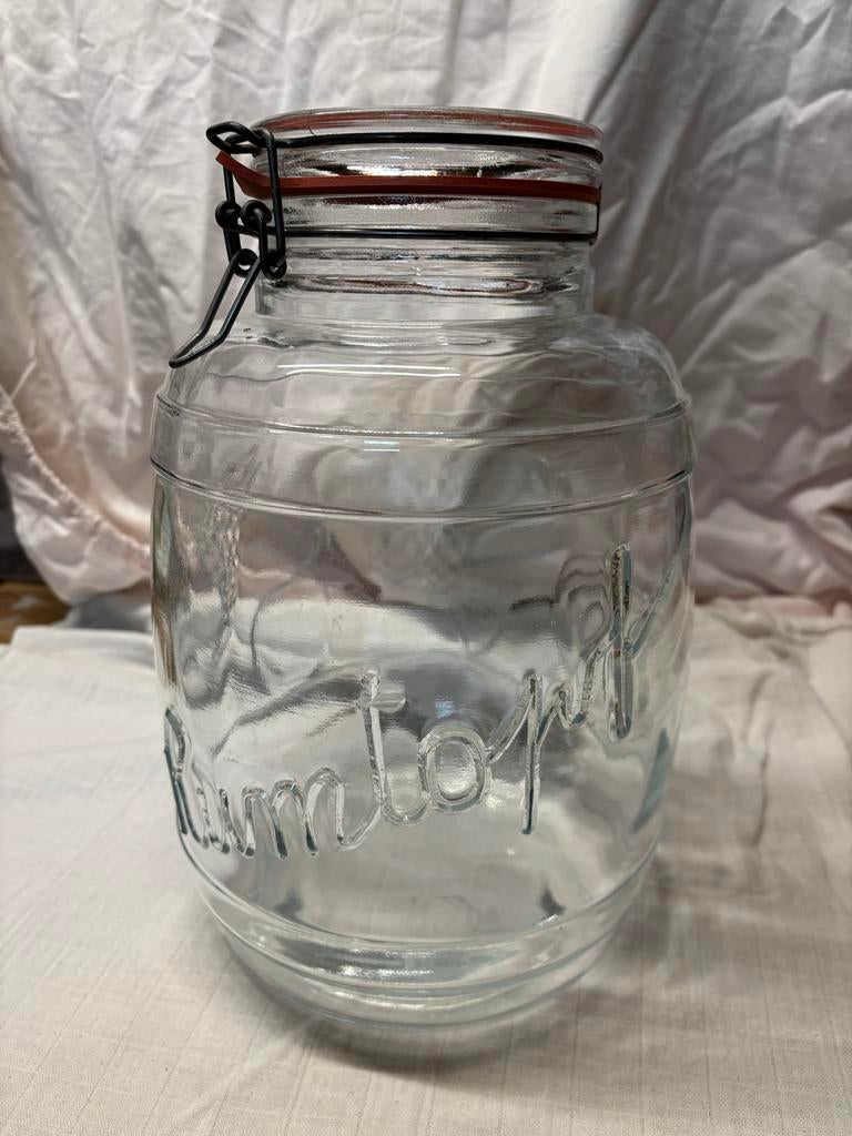 Vintage Glazen Rumtopf, Ophalen of Verzenden, Gebruikt