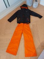 Skipak: ski jas + ski broek zwart oranje  ZGAN mt164, Jongen of Meisje, Ophalen of Verzenden, Wedze, Zo goed als nieuw
