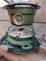 Antiek Groen Petroleumstel, Ophalen of Verzenden