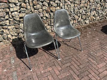 2 Charles & Ray Eames Fiberglas Shell Chairs. beschikbaar voor biedingen