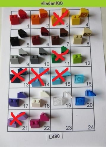 L490 LEGO DAKPANNEN 2x2 45 graden, ID: 3039, DIVERSE KLEUREN beschikbaar voor biedingen