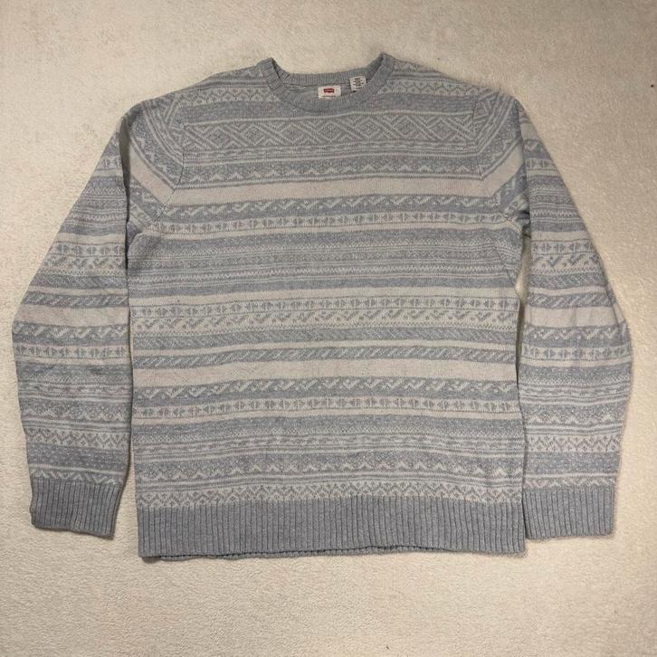 Levi's Heren Trui XL Fair Isle Patroon Grijs-Wit, Kleding | Heren, Truien en Vesten, Gedragen, Maat 56/58 (XL), Grijs, Ophalen of Verzenden