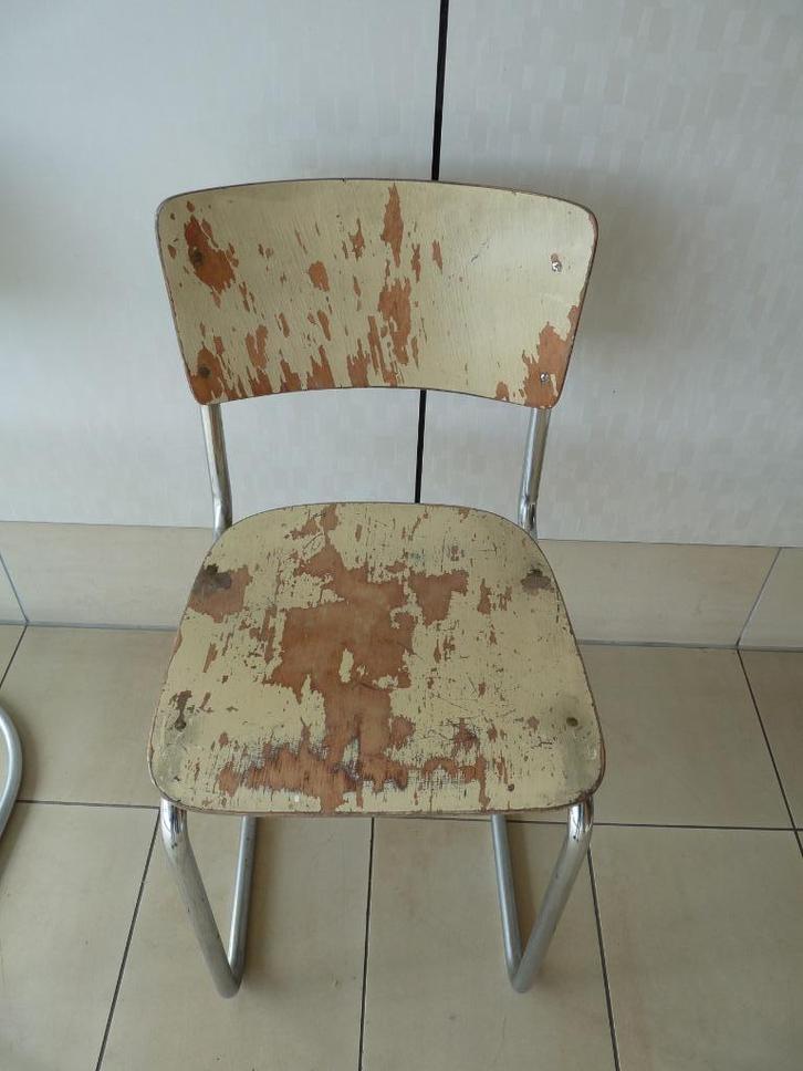 Vintage Gispen stoel, gebruikt, gebroken wit, merk onderop, Huis en Inrichting, Bureaustoelen, Gebruikt, Wit, Ophalen