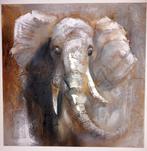 Prachtig groot Schilderij van een Olifant 80 x 80 cm (1), Ophalen