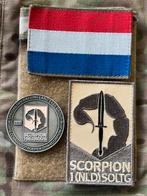 Originele set KCT arm emblemen en coin korps commando, Verzenden, Landmacht, Nederland, Embleem of Badge