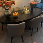 Eettafel Herringbone- zwart 240 cm - ovaal, Ophalen, 100 tot 150 cm, 200 cm of meer, Zo goed als nieuw