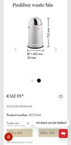 White Pushboy waste bin - 50L, Ophalen, Zo goed als nieuw, Kunststof