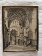 Fraaie aquarel (Grote kerk Alkmaar)1950 gesigneerd, Antiek en Kunst, Ophalen of Verzenden