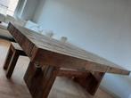 Rustieke grote houten eettafel van gerecycled hout 221x99cm, Huis en Inrichting, Ophalen, Gebruikt, 200 cm of meer, 50 tot 100 cm