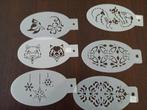 set 12 schminksjablonen opruiming sale set vlinder bloem kat, Ophalen of Verzenden, Nieuw, Schmink, Carnaval