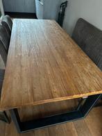 Eettafel met 3 stoelen en bank, Ophalen, Zo goed als nieuw, Industrieel, Minder dan 4 stoelen