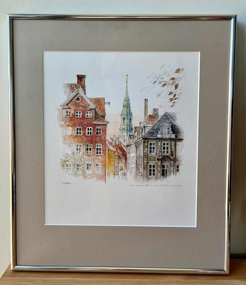 Mads Stage Copenhagen Nicolai kerk, Huis en Inrichting, Woonaccessoires | Schilderijen, Tekeningen en Foto's, Zo goed als nieuw