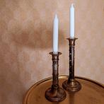 Elegante set slanke metalen kandelaars., Ophalen of Verzenden