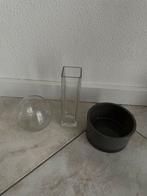 Diverse glazen schalen en vaas, Gebruikt, Overige kleuren, Ophalen of Verzenden, Glas
