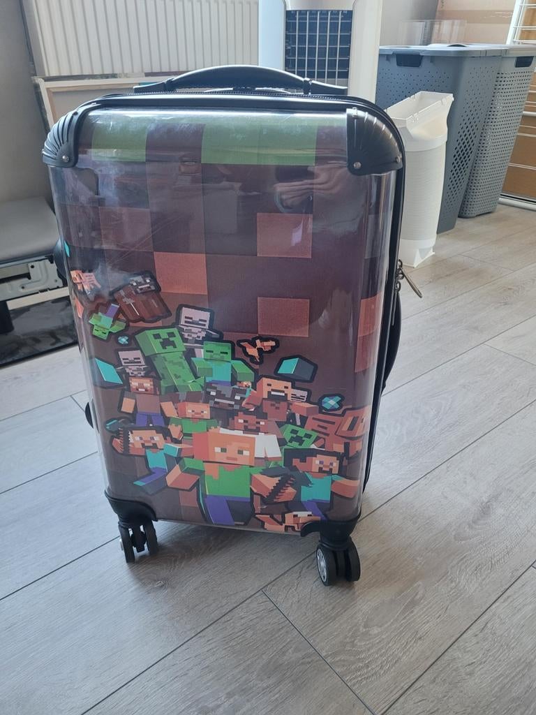 Minecraft Reiskoffer met Wieltjes, Sieraden, Tassen en Uiterlijk, Koffers, Ophalen, Wieltjes, Gebruikt, 50 tot 60 cm