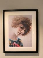 Fotolijst 30x40 Vintage Dame jaren 30 lijst zwart, Ophalen of Verzenden, Hout, Minder dan 50 cm