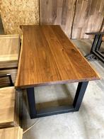 Noten tafel 190x90cm, U poten zwart gepoedercoat, NIEUW!, Nieuw, Vijf personen of meer, 150 tot 200 cm, Rechthoekig