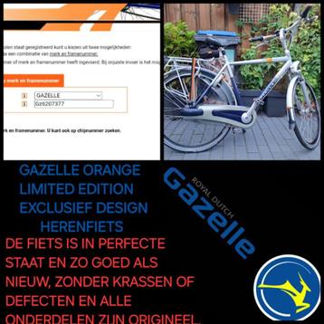 ⭐ZEER MOOIE⭐GAZELLE ORANGE LIMITED ‍️🙋‍♂️HERENFIETS⭐ beschikbaar voor biedingen