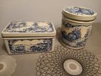 Vintage Trommels Neerlandia met Delfts Blauw Decor, Ophalen of Verzenden, Gebruikt, Overige, Overige merken