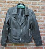 Nieuwe stoere nooit gedragen zwarte leren jas maat L, Zwart, Maat 42/44 (L), Nieuw, Ophalen of Verzenden